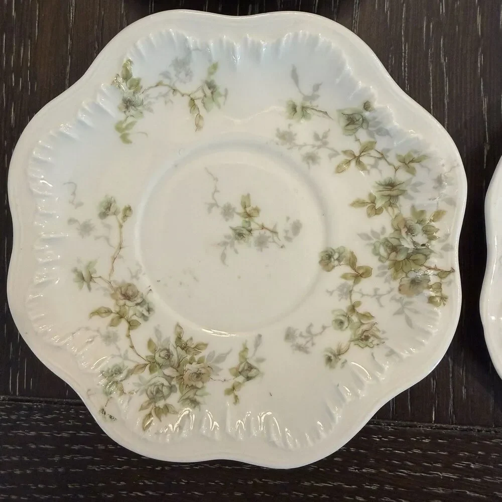 Set Of 6 Theodore Haviland For Simmons Hardware Co. St. Louis Saucers Scalloped